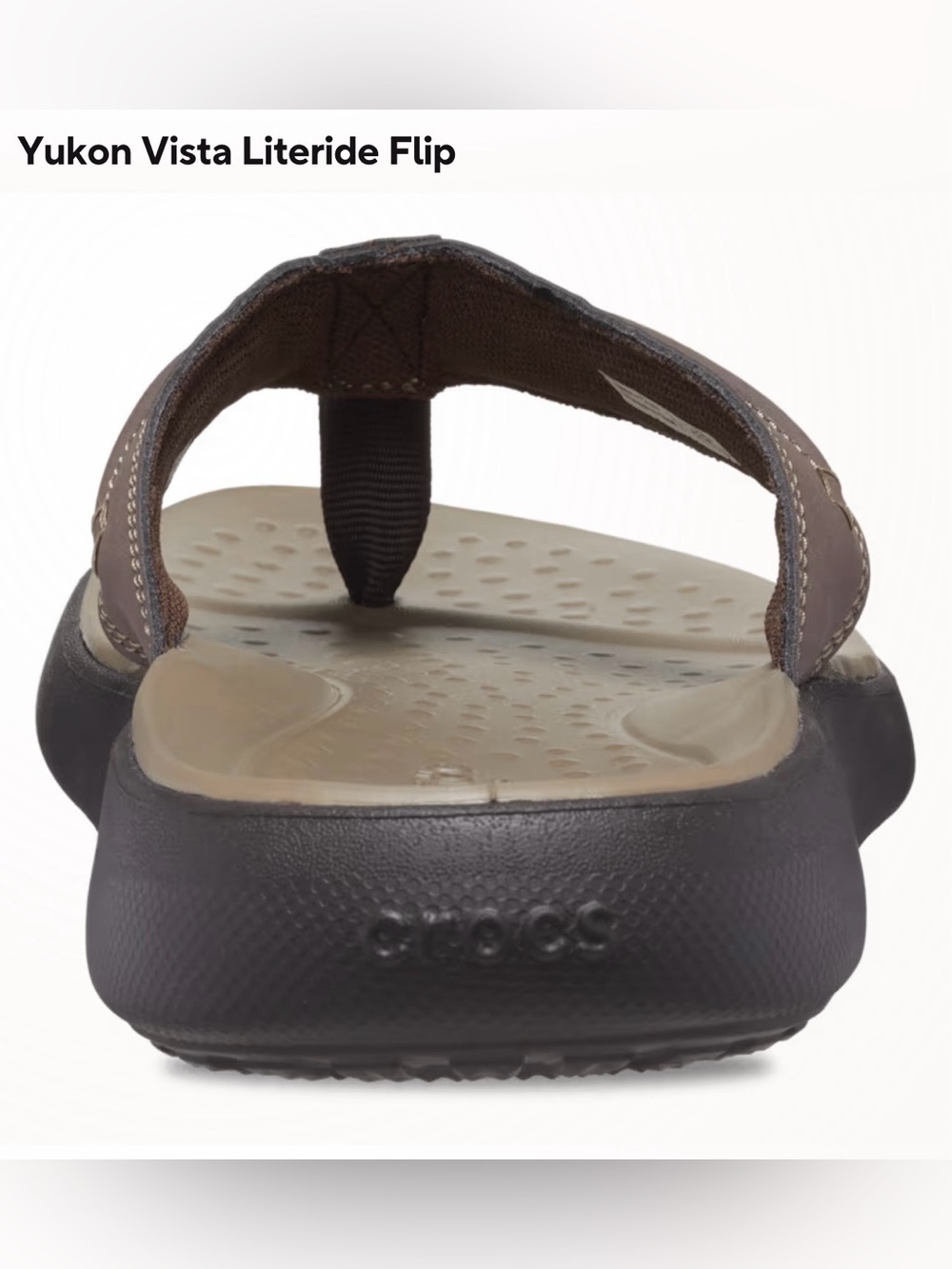 NEW CROCS Yukon Vista Litezide Flip Espresso Men’s Sandals Size 13 - Picture 3 of 9